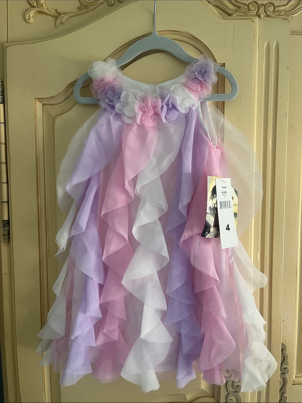 Biscotti Lavender, Pink & White Ruffle Floral Collar Dress